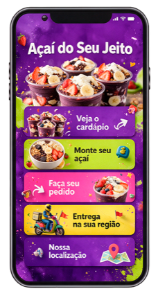 Modelo Açaí do Seu Jeito, para Açaiteria e sorveteria